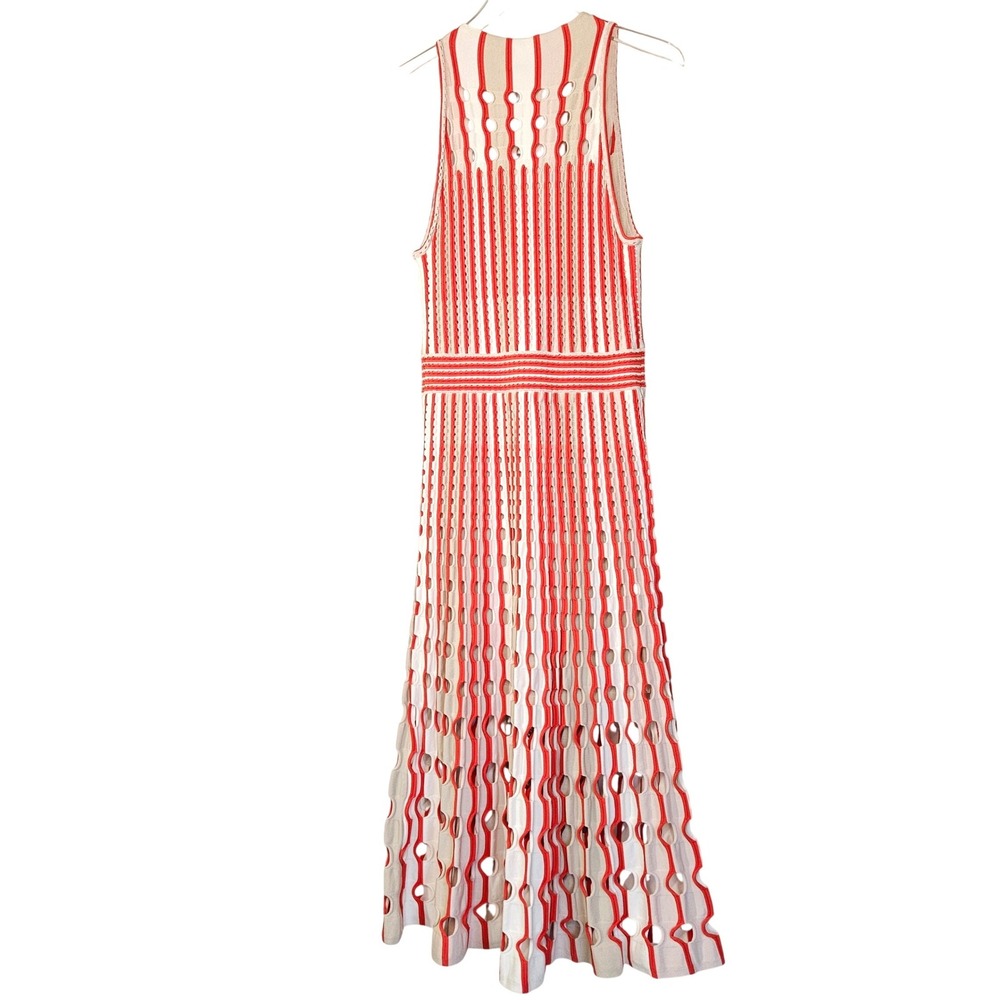 JONATHAN SIMKHAI Nash Midi Dress in Flame Multi Large NEW Retro - Picture 9 of 11